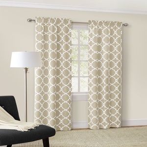 🔴4 for$20🔴 Mainstays Two Panels Curtains Tan/Havane